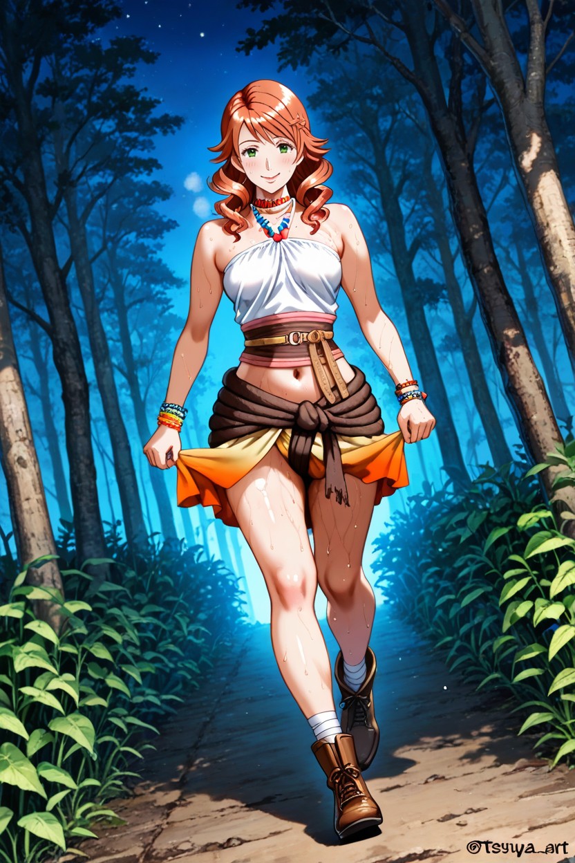 Small Ass, Thick Vegetation, Tan Fur Trimmed Laceless Ankle Boots Hentai AI Porn