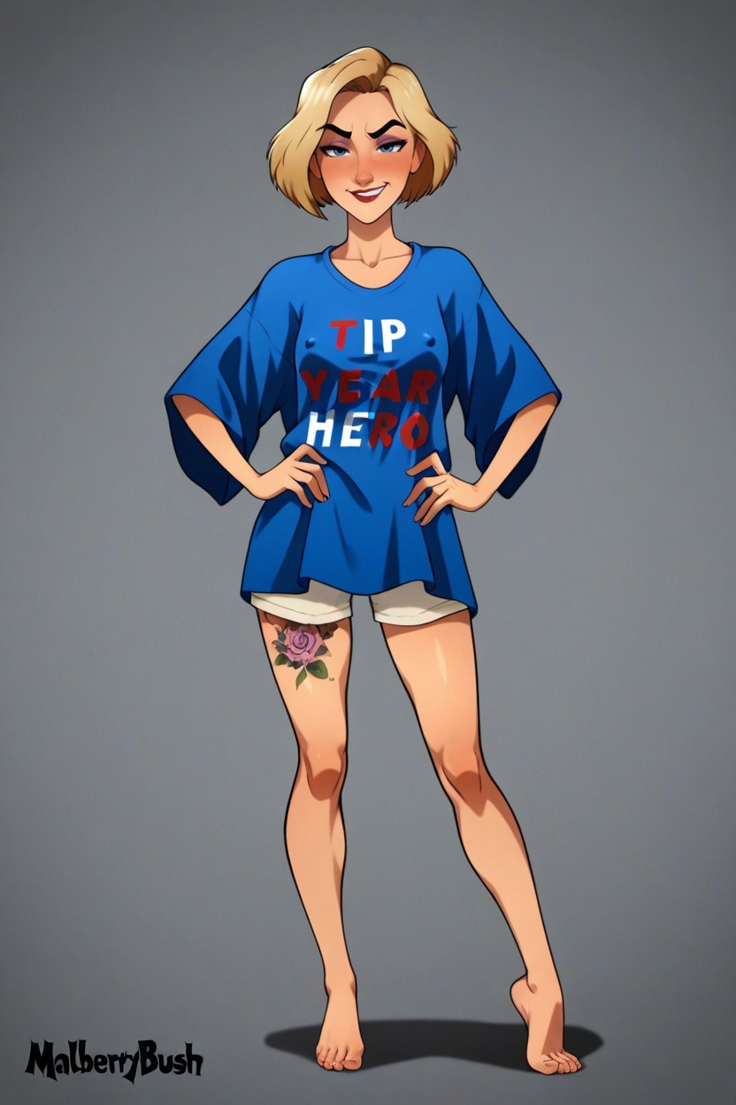 Focus Face, Bobcut, Erect Nipples Hentai AI Porn