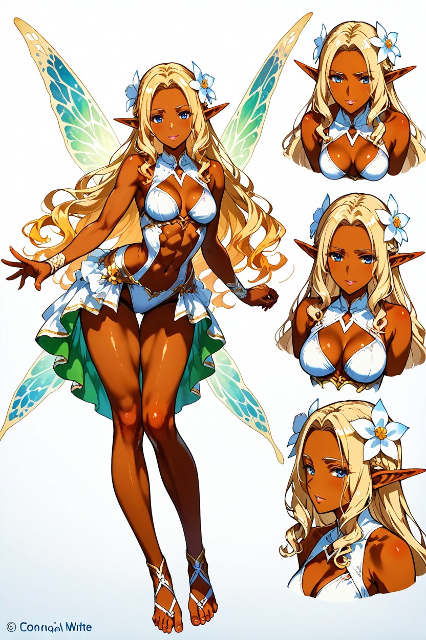 Smooth Knees, Hyper Tall Woman, Gold Hentai AI Porn