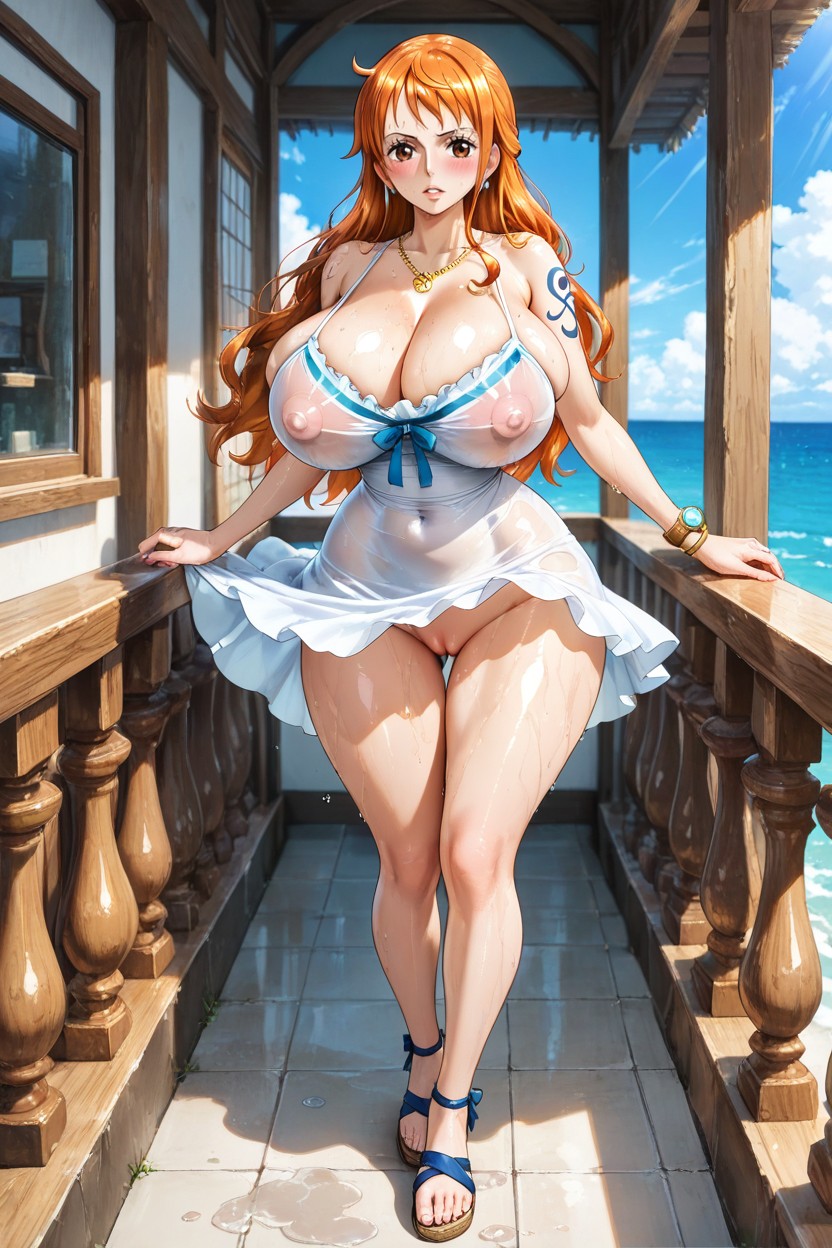 Fit, Sun Shining Through Crop Top, Large Ass Hentai AI Porn