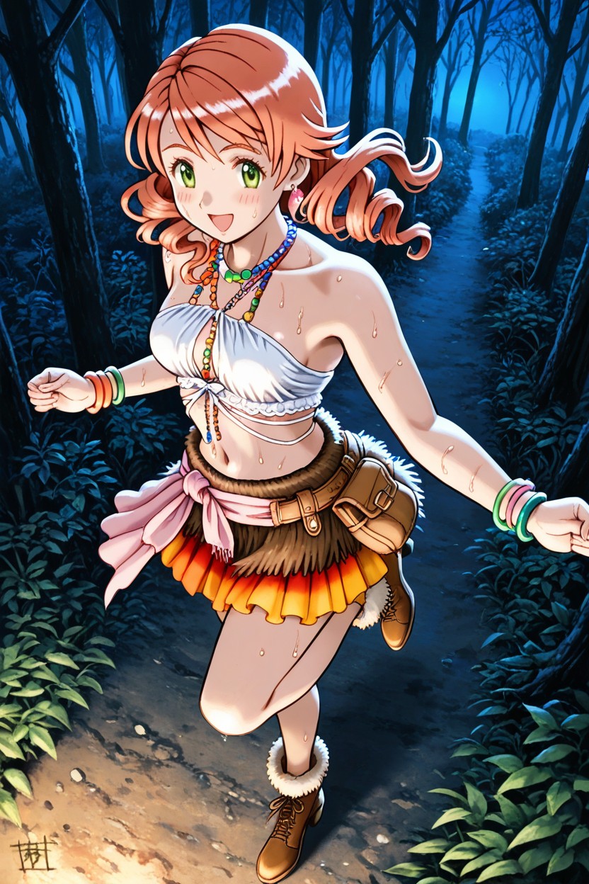 Pouch On Belt, Sweaty Skin, Open Mouth Hentai IA