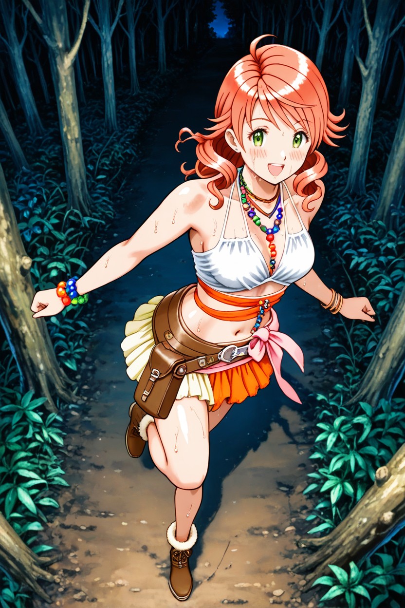 Waist Shot, Small Ass, Long Beaded Accessories Hung On Belt Hentai AI Porn