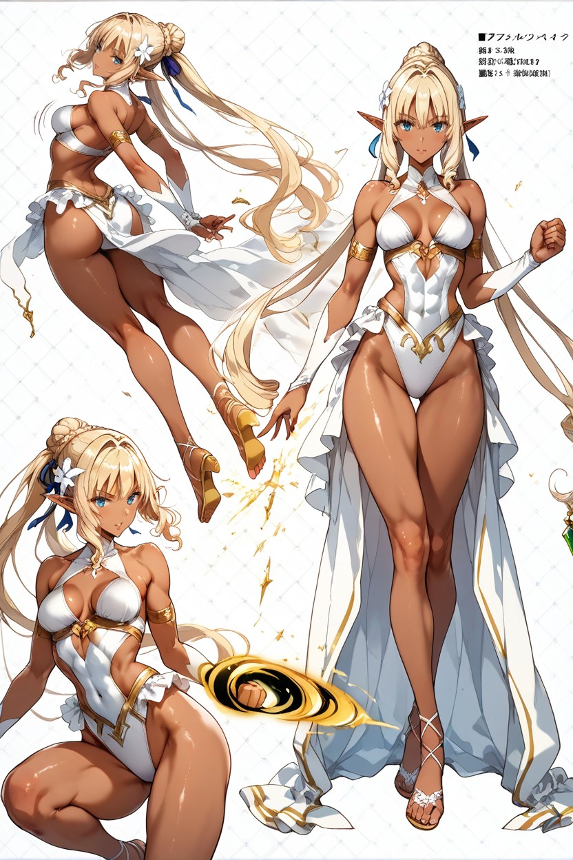 Punching, White Background, Same Character Proportions And Outfits Hentai IA