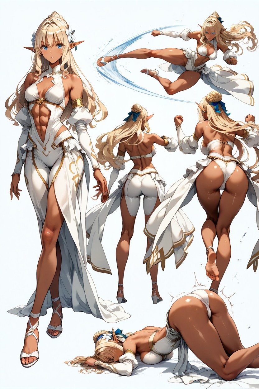 Kicking, Hyper Long Elegant Legs, Full Lips Hentai IA