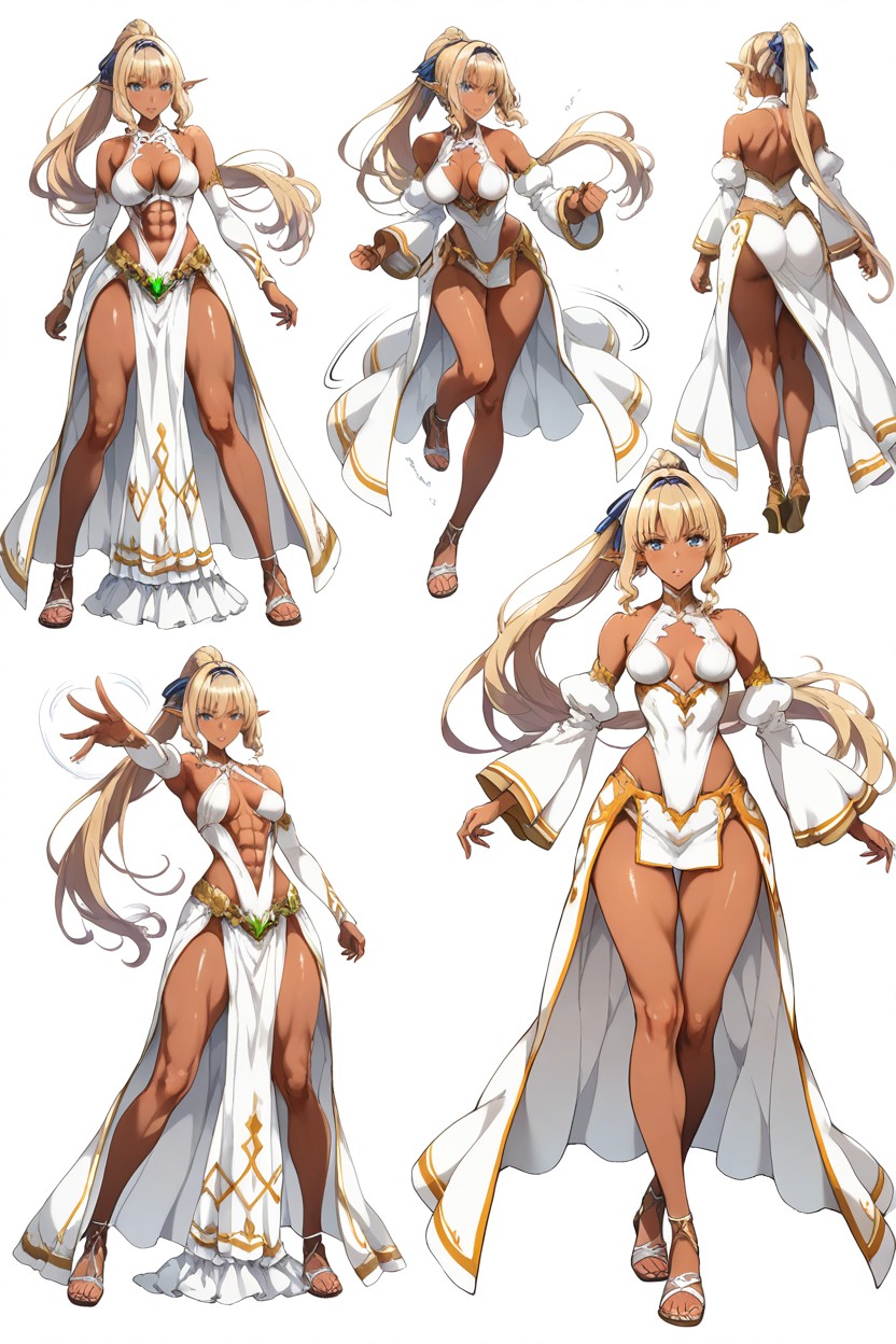 Same Character Proportions And Outfits, Smooth Knees, Muted Colors Hentai IA