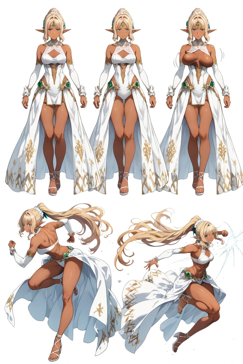 Muted Colors, Diving, Same Character Proportions And Outfits Hentai AI Porn