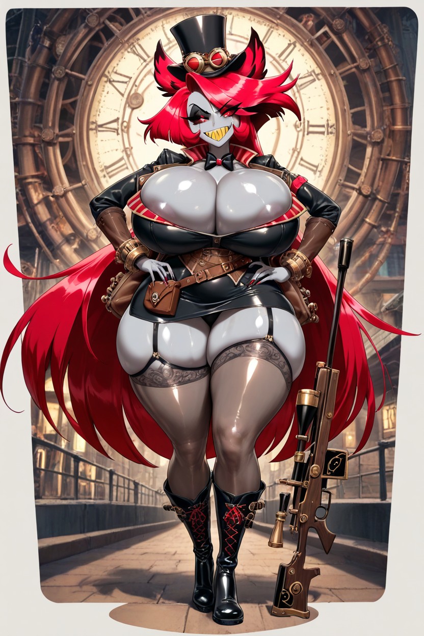 Gray Skin, Red Hair, Medias Hentai IA