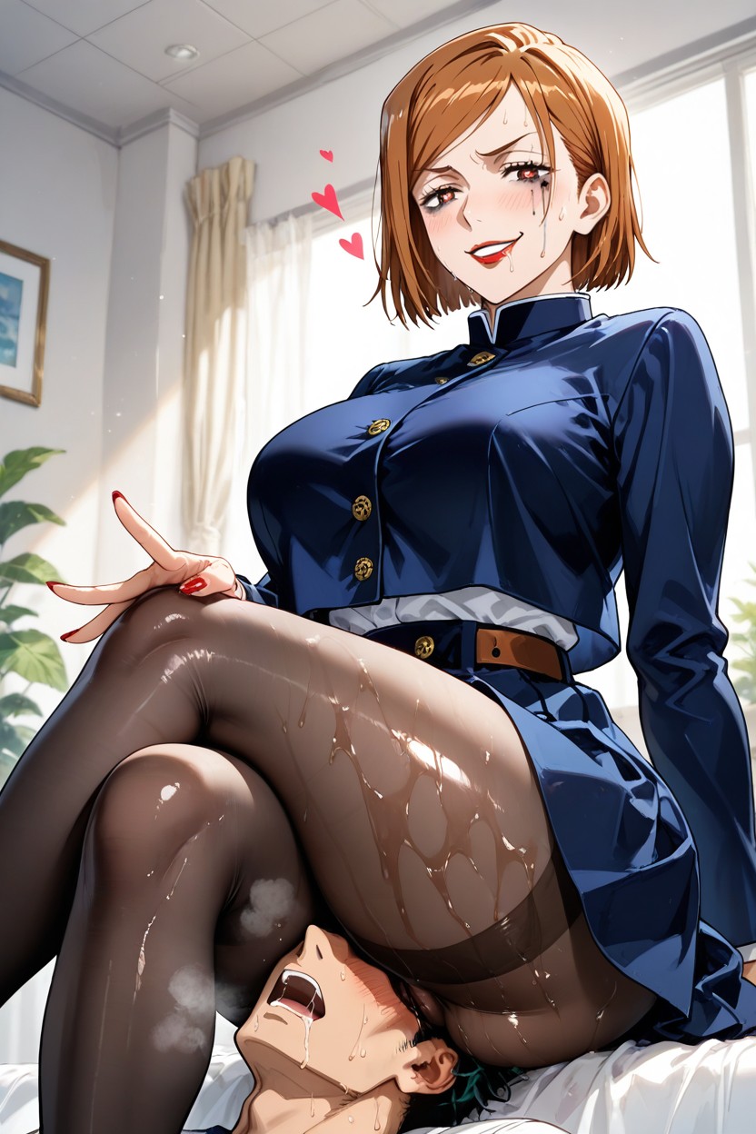 High Resolution, 25+, Sentado Con Las Piernas Cruzadas Hentai IA