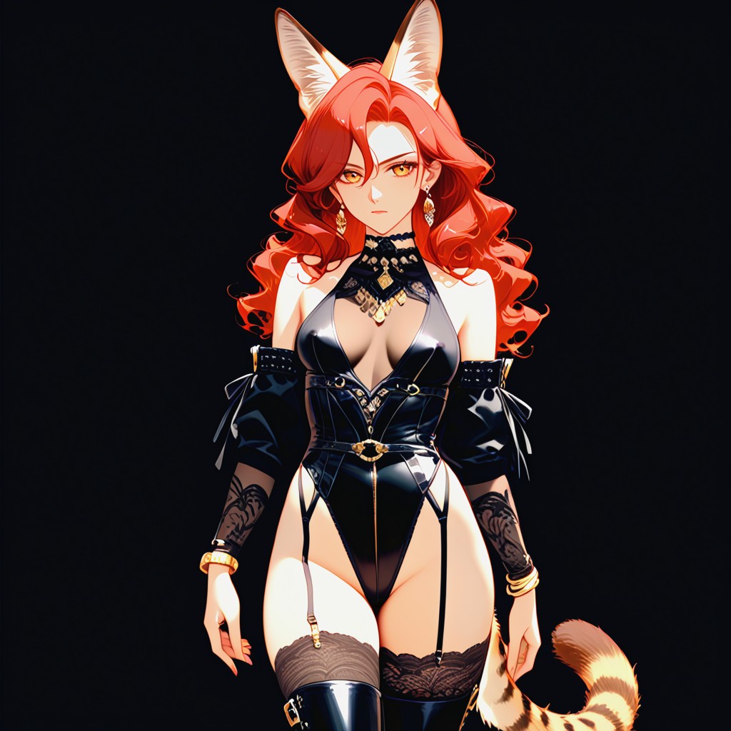 Erect Nipples, Leotard With Cutout, Long Wavy Hair Hentai IA