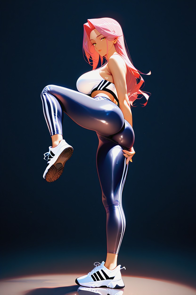 Shape In Yoga Pants, Pink Hair, 25+ Hentai IA
