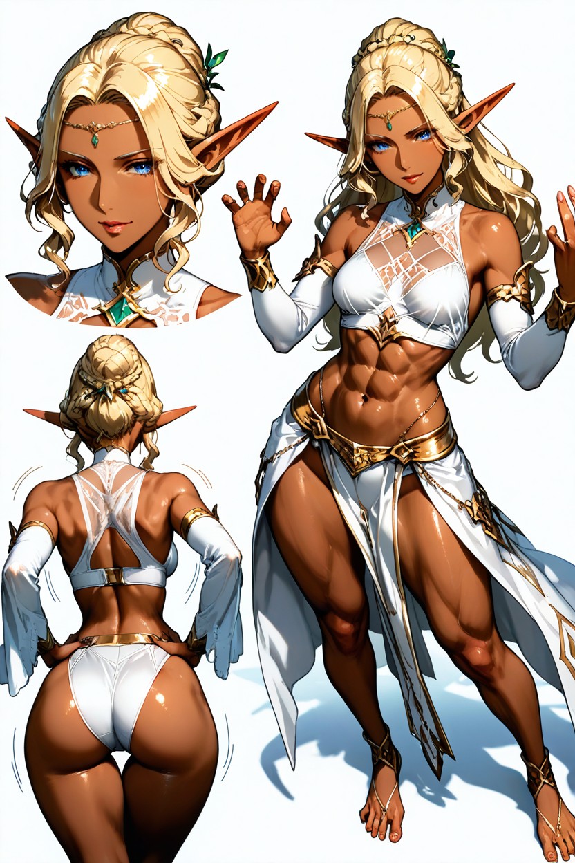 Canonical White Fantasy Outfit, Small Breasts, Motion Lines Hentai AI Porn