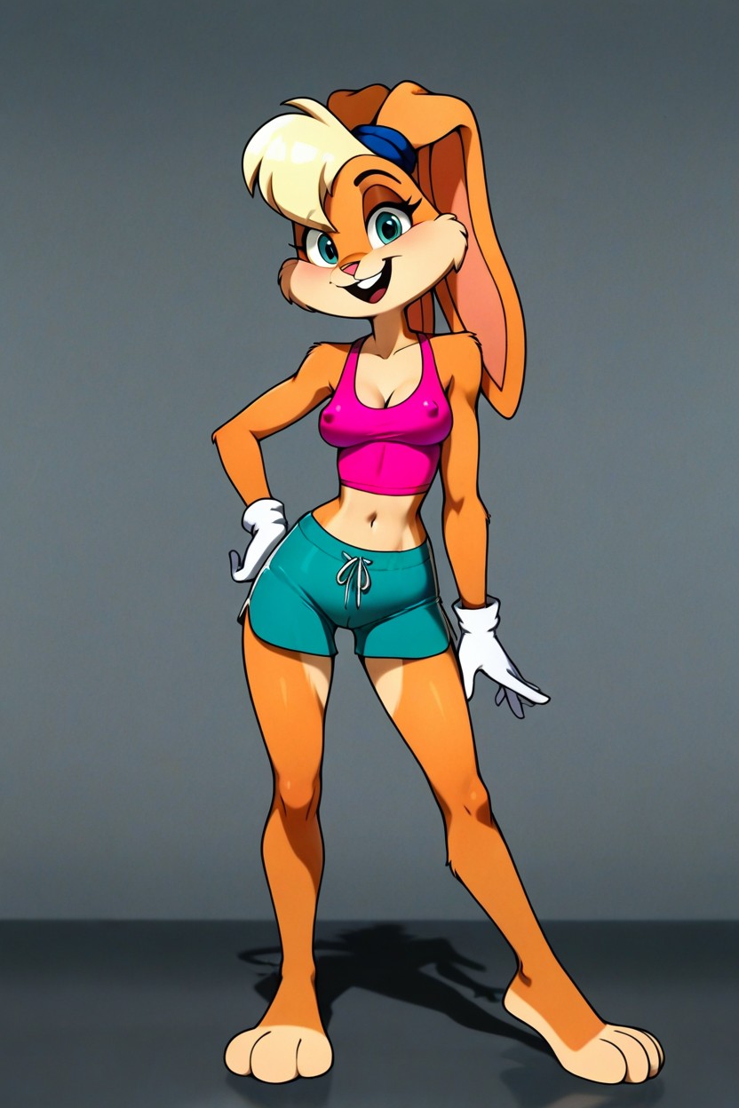 Bright Teal Eyes, Lewd Face, Fur Texture Details Hentai IA