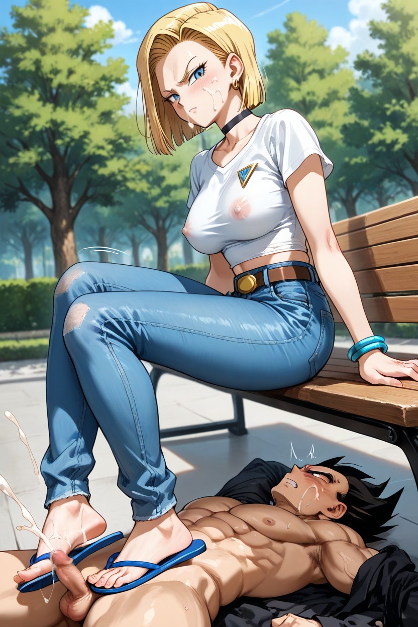 Pequeño, Blue Flip-flops, Femdom Hentai IA