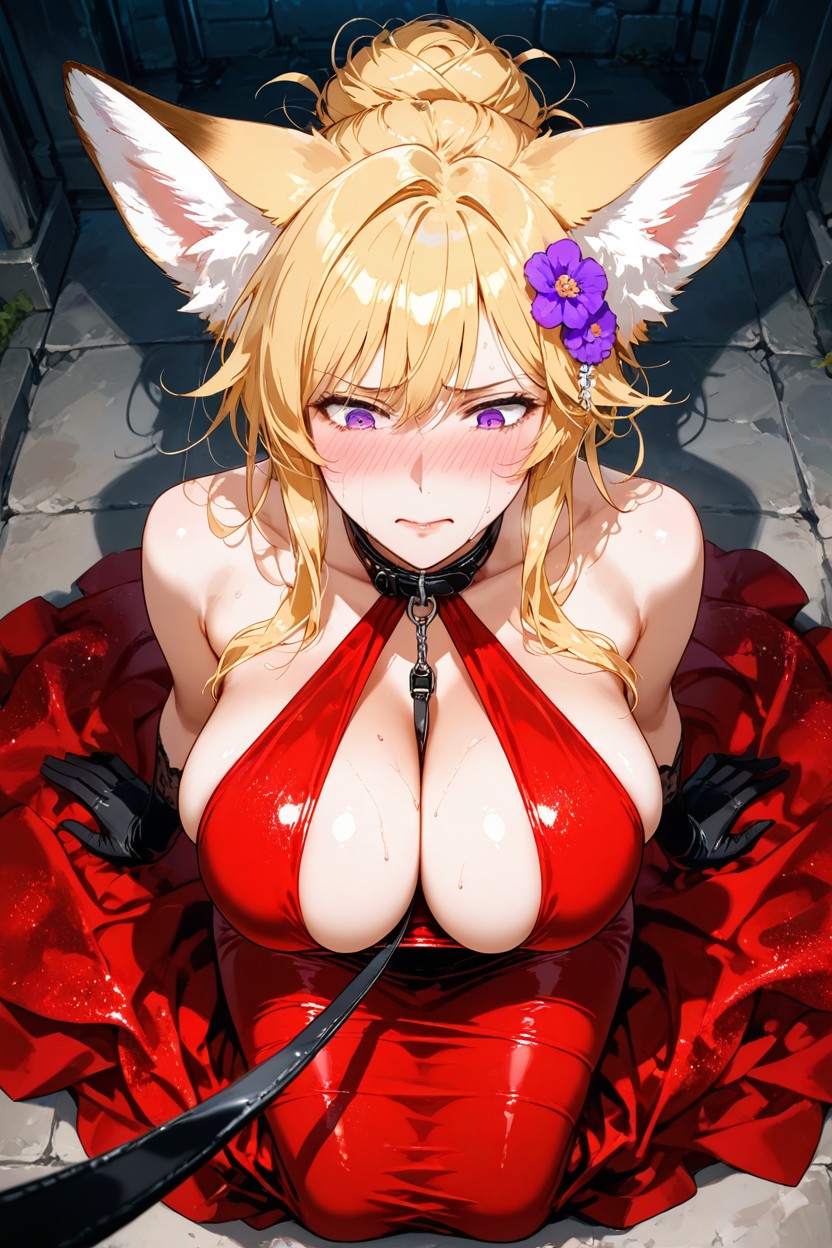 Fox Woman, Red Evening Dress, Milf Hentai IA