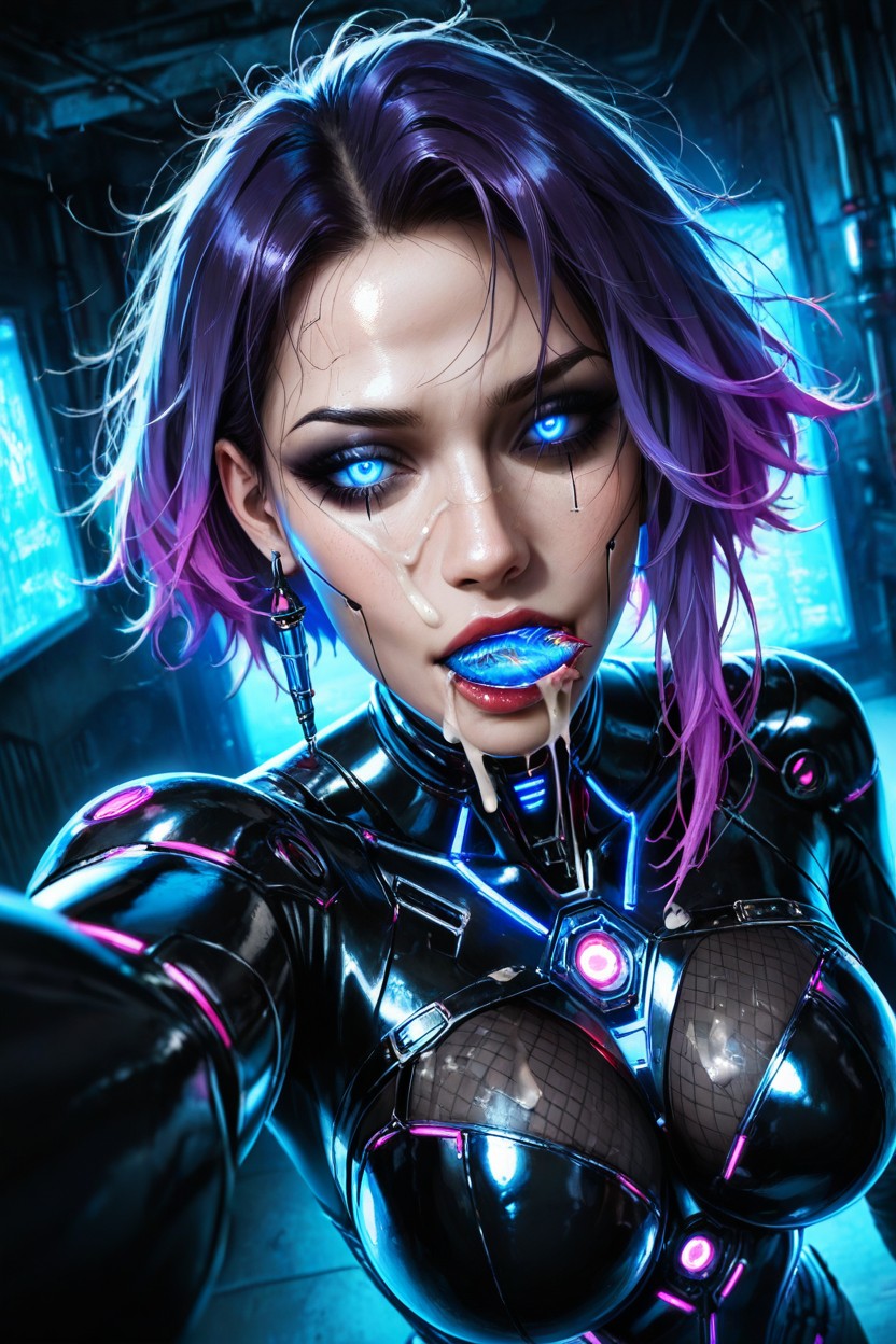 Primer Plano, Sci-fi, Cámara Ojo De Pez Hentai IA