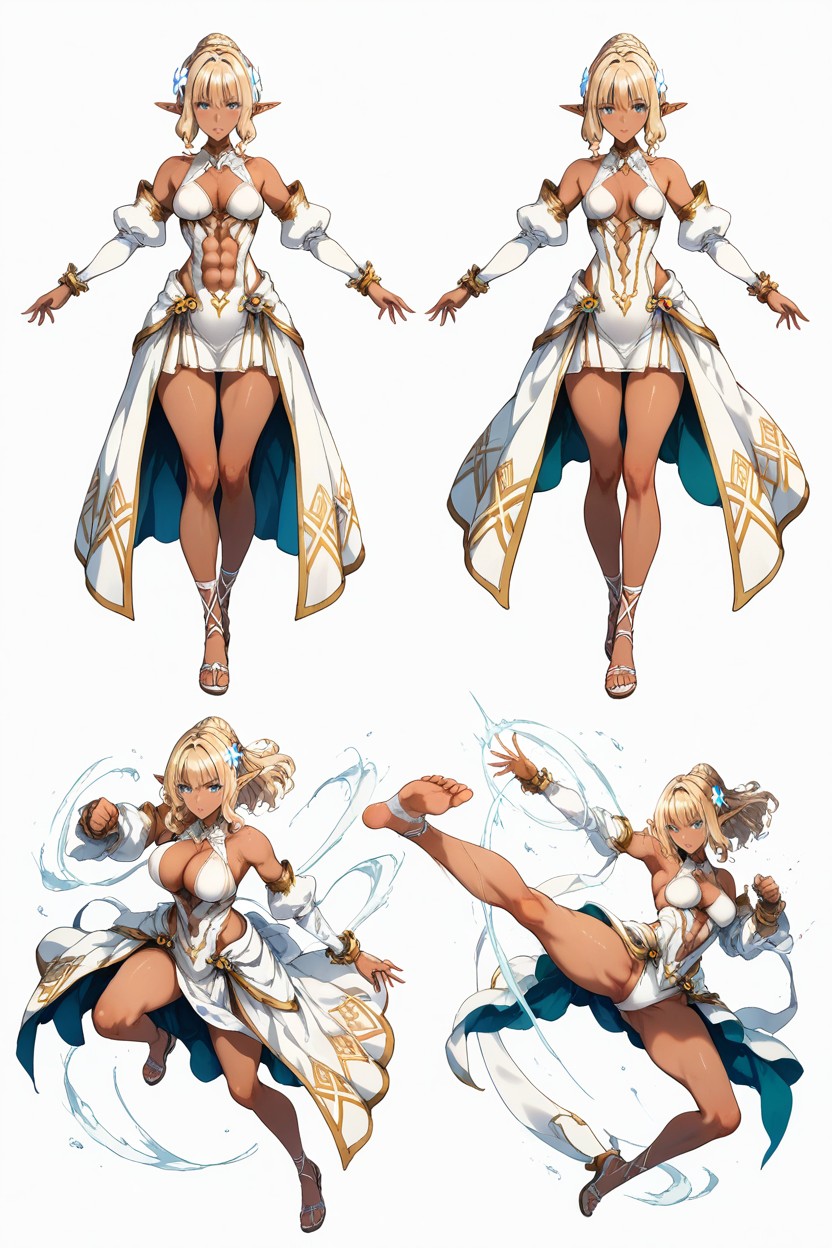 Fit, Agressive Actions, Dark Skin Elf Hentai AI Porn
