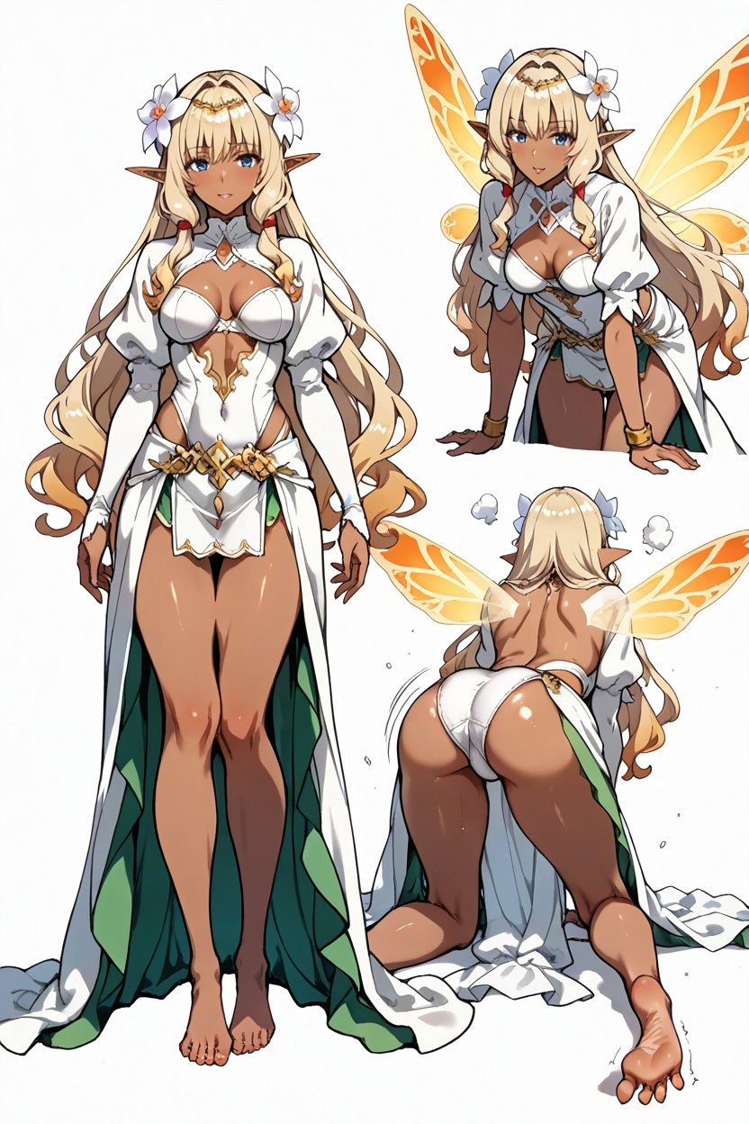 Panic, Endou Okito Art Style, Canonical White Fantasy Outfit Hentai AI Porn