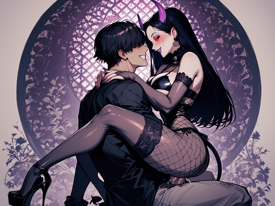 Long Straight Black Hair, Jessica Rabbit, Legs Wrapped Around Hentai AI Porn