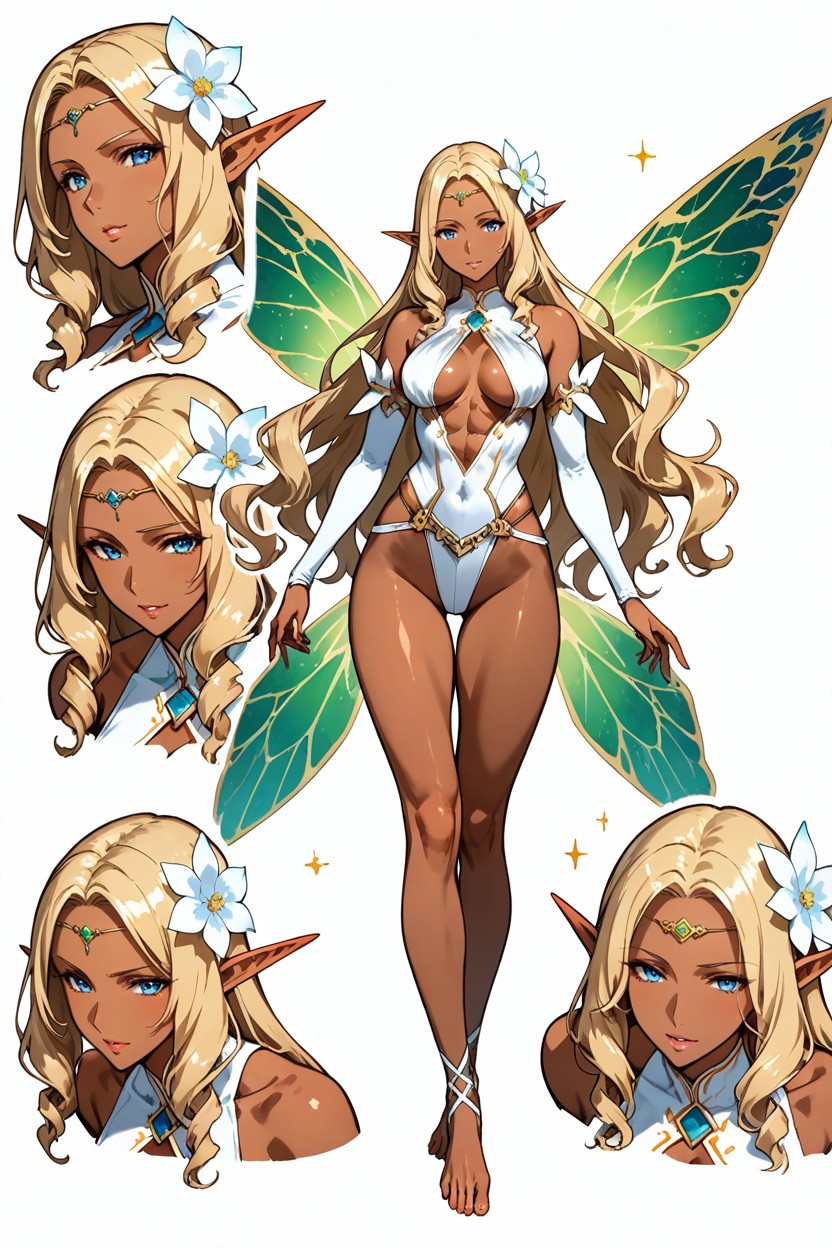 Motion Lines, Dark Skin Elf, Bouncing Spherical Breast Hentai AI Porn