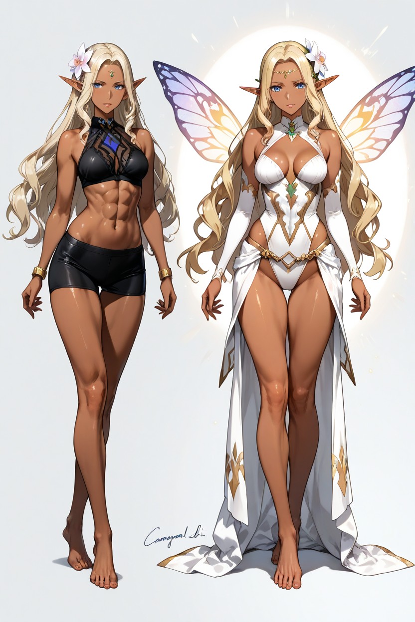 Smooth Knees, Each Pose Unique, Gold Hentai AI Porn