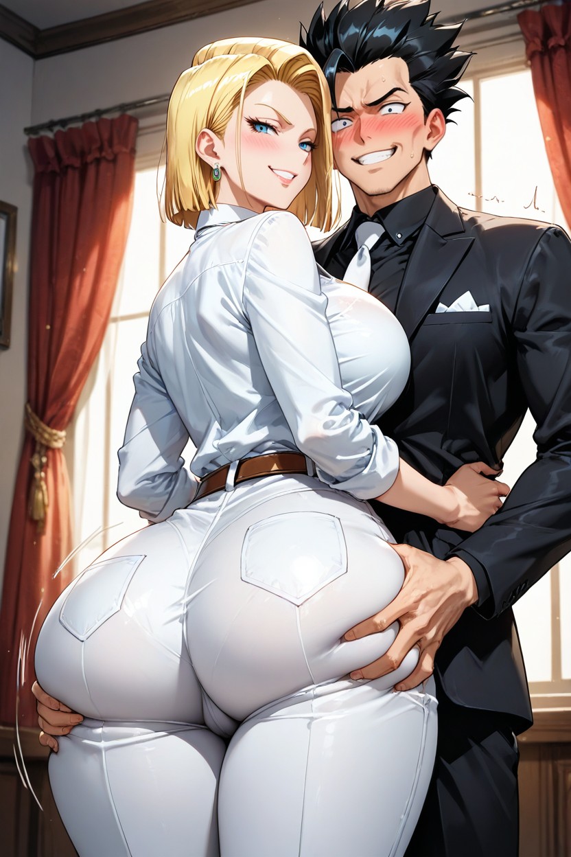 Indoors, Smug Expression, Spiked_hair Hentai AI Porn