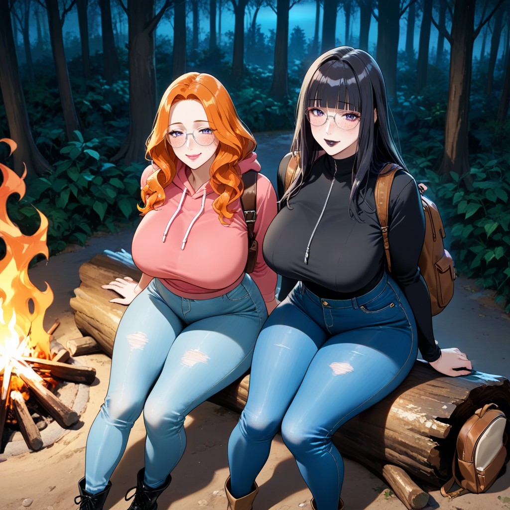 Bust Shot, Ginger Hair, Dark Forest Hentai AI Porn