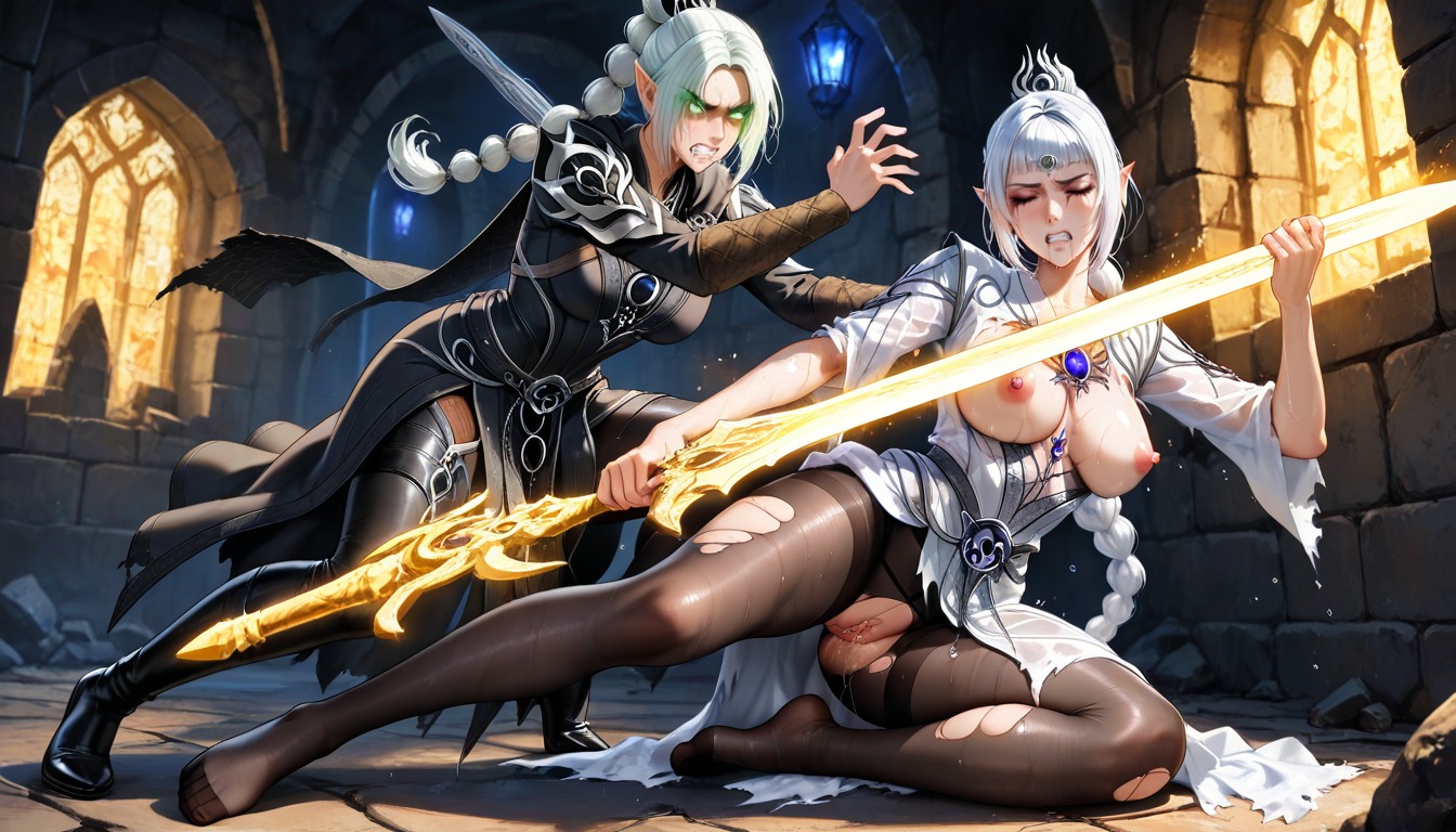 Open Eyes, Ripped Robes, Moving Sword Hentai AI Porn