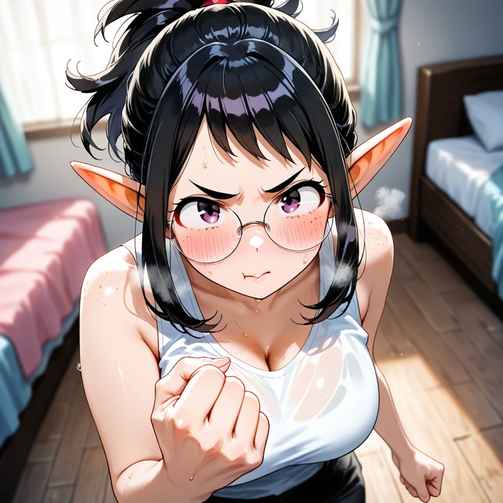 Alone, Blushing, Freckles Hentai AI Porn