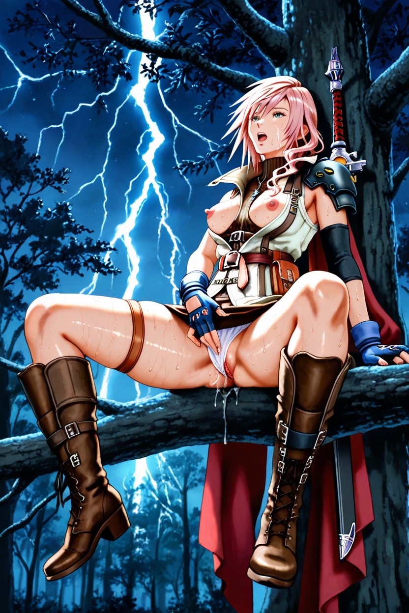 Tetsuya Nomura Art Style, Night Time, In Heat Expression Hentai AI Porn