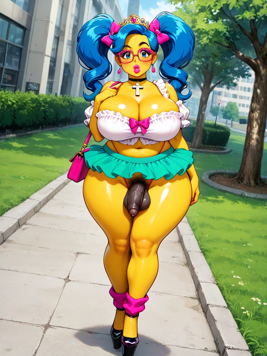 Bows On Twintails, Huge Dumptruck Ass, Yellow Skin Hentai AI Porn
