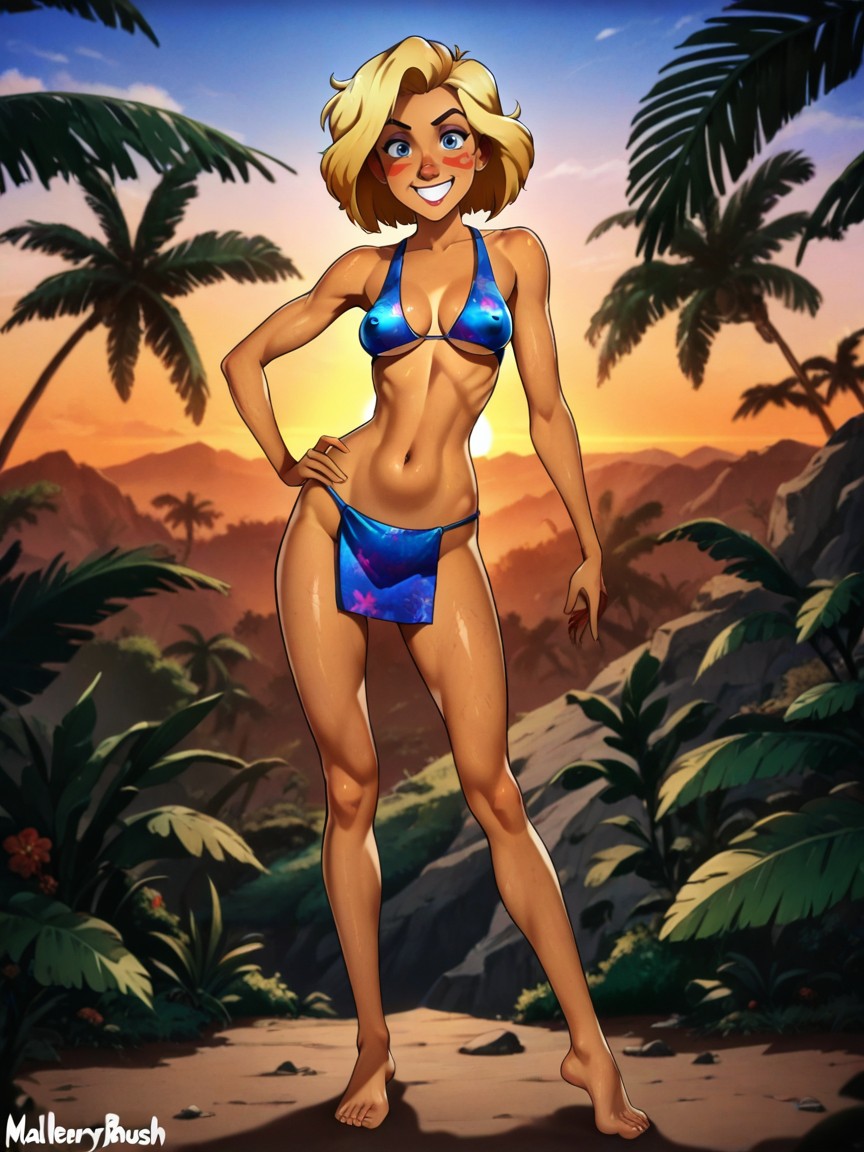 Hyper Detailed Facial Features, Tiptoes, Sunset Hentai AI Porn