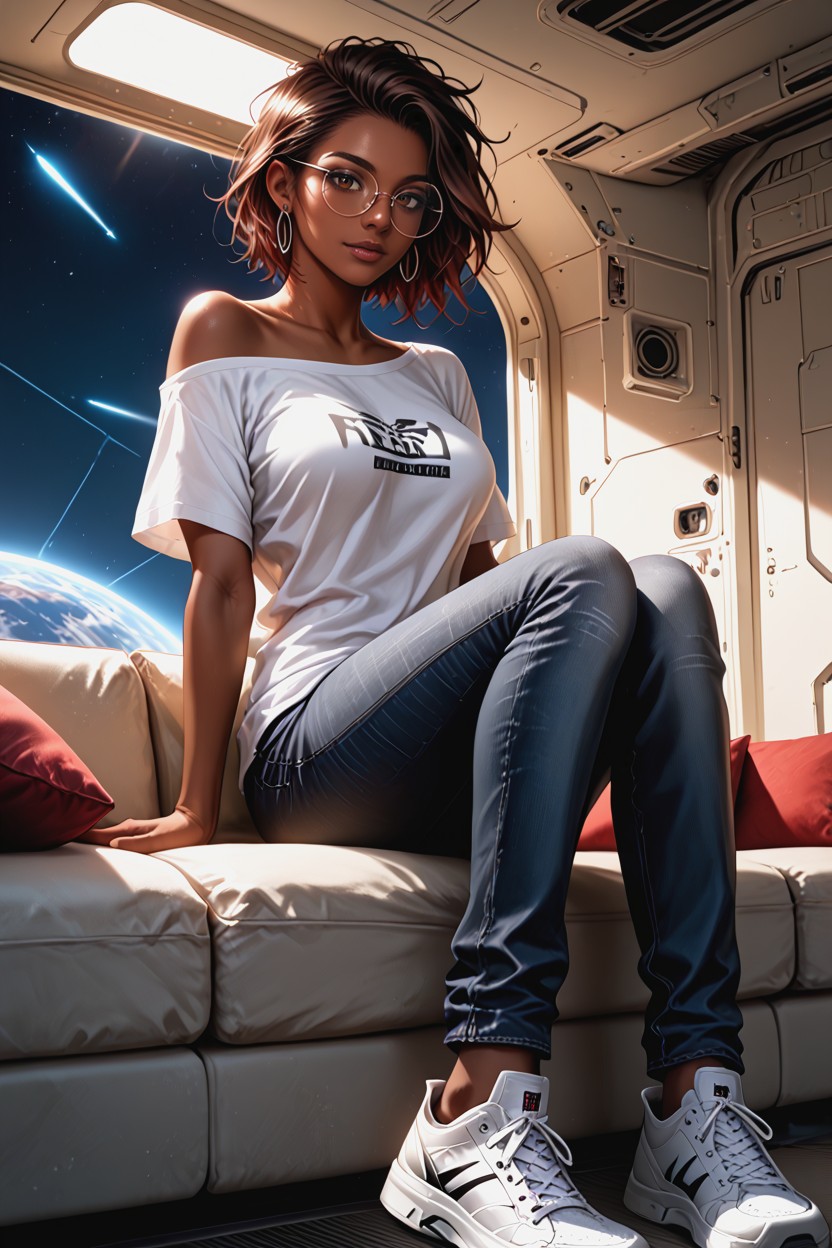 Cinematic Photorealistic Style, Off-shoulder, Realistic Proportions Hentai AI Porn