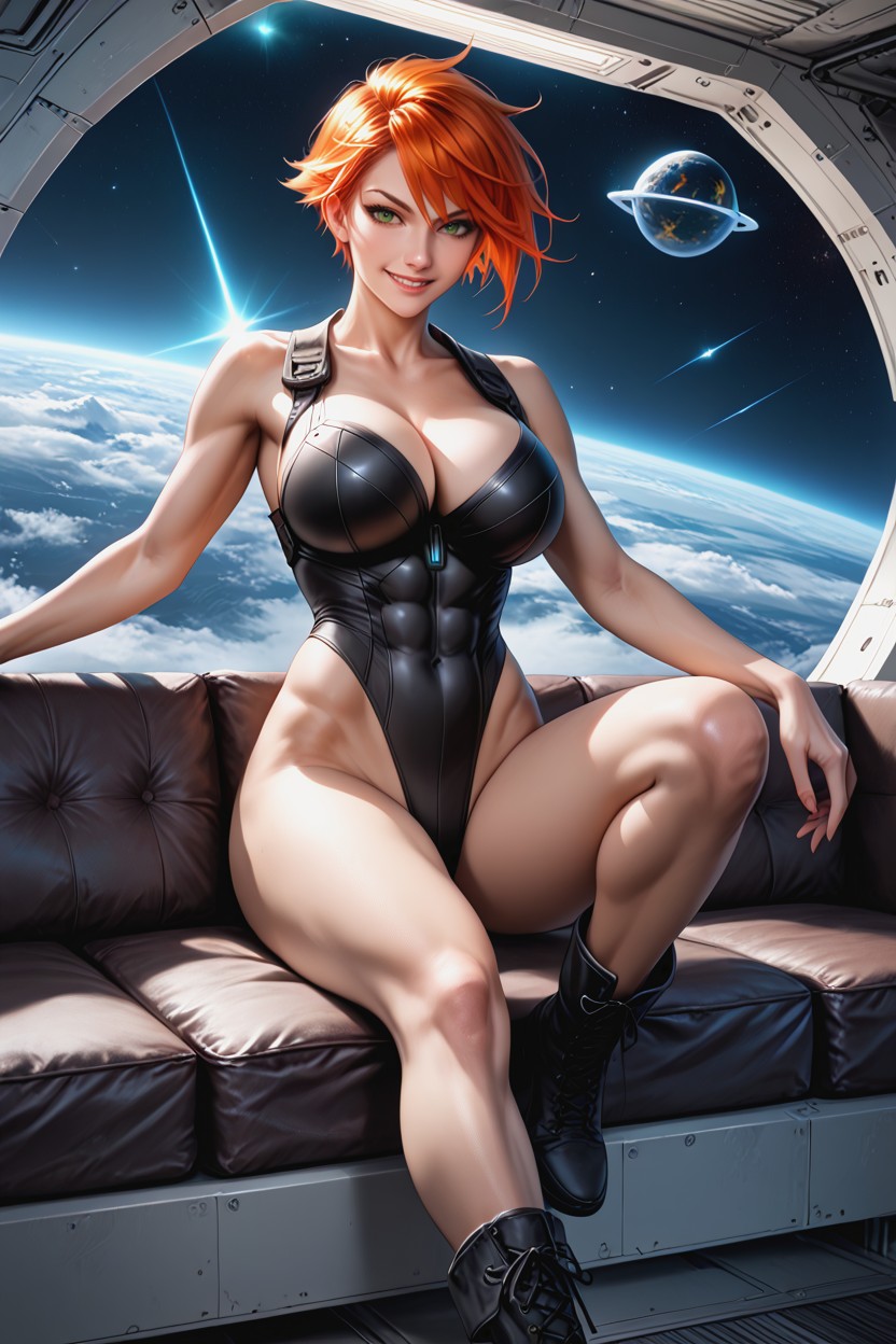 Realistic Proportions, Detailed Face, Arms Out For Balance Hentai AI Porn