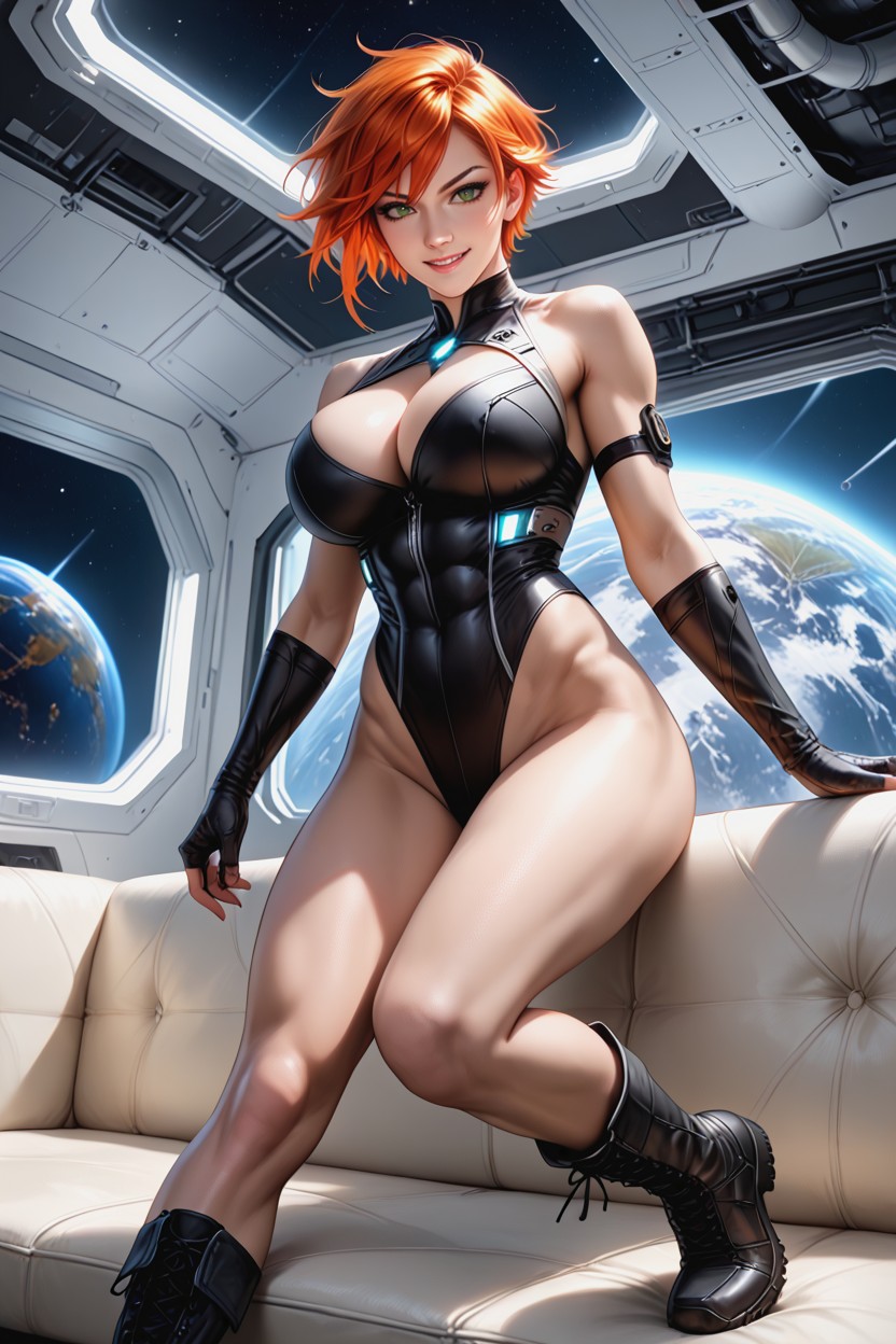 18+, Hair Flowing Naturally, Legs Bent Hentai AI Porn