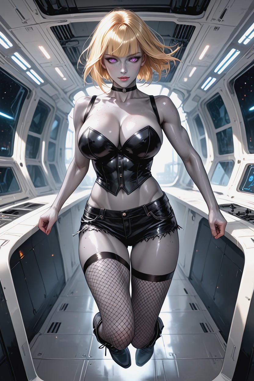 Detailed Eyes, Background Interior Spaceship, Sexy Legs Hentai AI Porn
