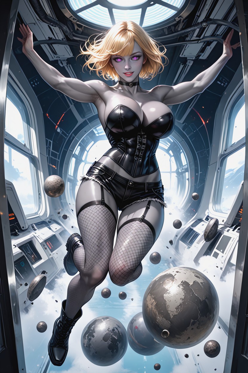 Black Boots, Background Interior Spaceship, Perfect Anatomy Hentai AI Porn