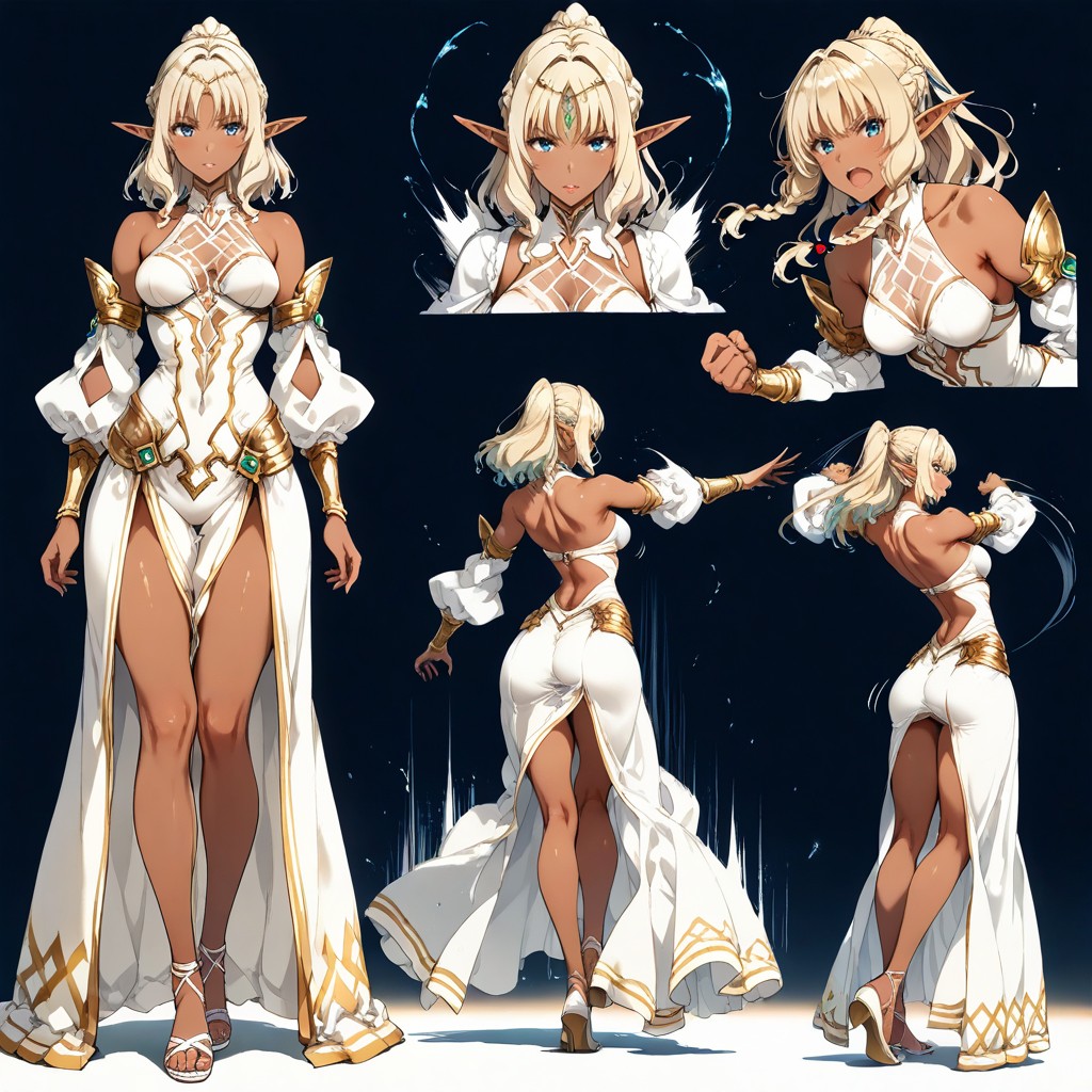 Back Braid, Motion Lines, Hyper Long Elegant Legs Hentai AI Porn