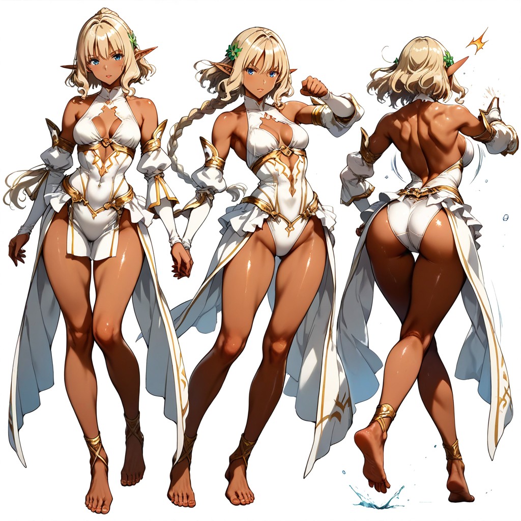 White Background, Small Ass, Back Side Views Hentai AI Porn