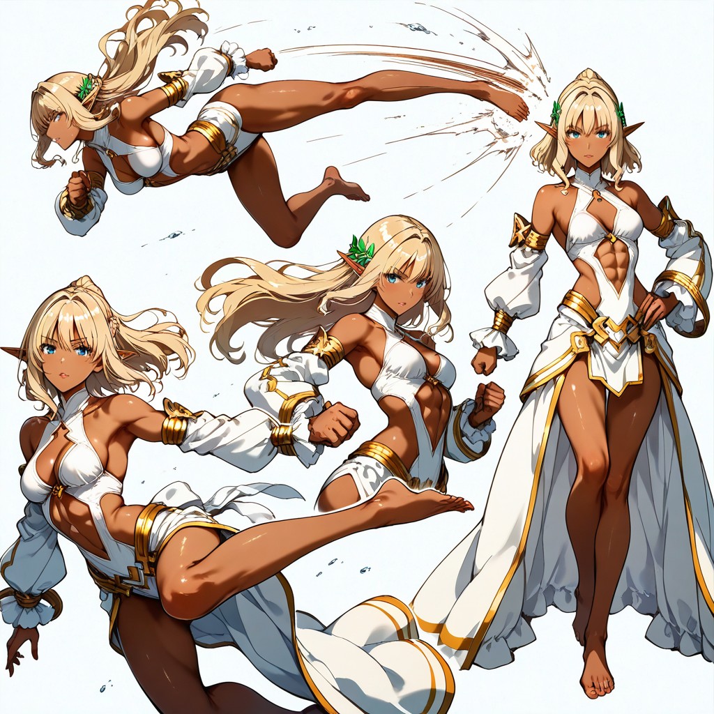 Back Side Views, Fit, Dark Skin Elf Hentai AI Porn
