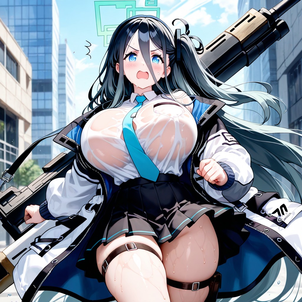 Dynamic Action Pose, Uniform, 25+ Hentai AI Porn