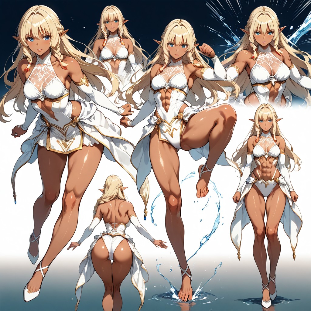 Semi-realism, Jumping, Dynamic Linework Hentai AI Porn