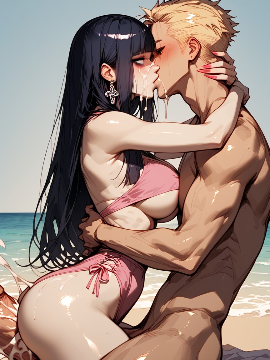Hand Around Boob, Pressing Cock Into Ass, Pronebone Sex Hentai IA pornografia