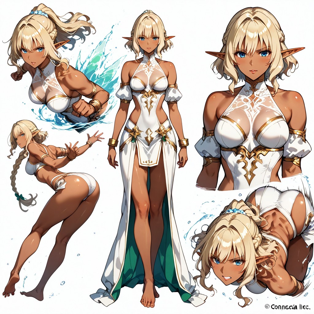 Gold, Bunda Pequena, Hyper Reduced Ribcage And Thigh Thickness Hentai IA pornografia