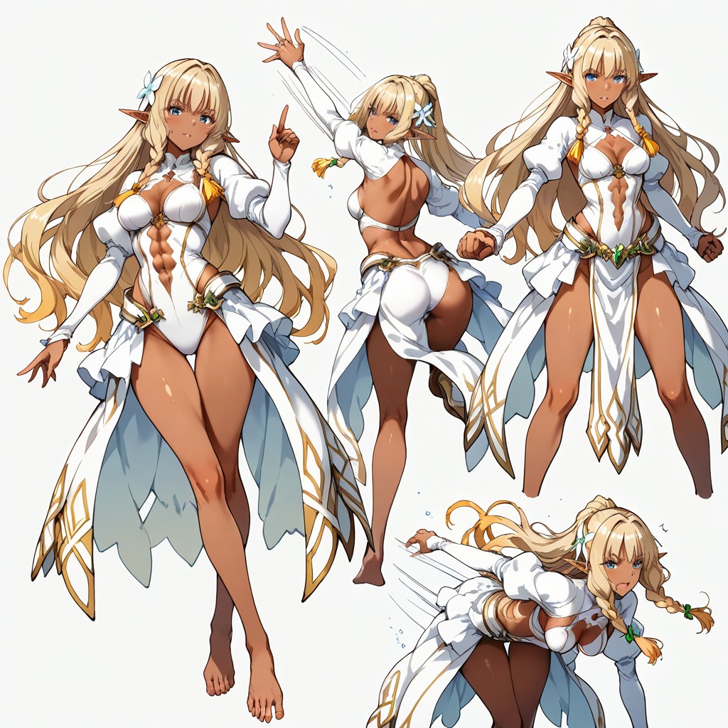 Hyper Long Elegant Legs, Blue Eyes, Full Lips ヘンタイAIポルノ