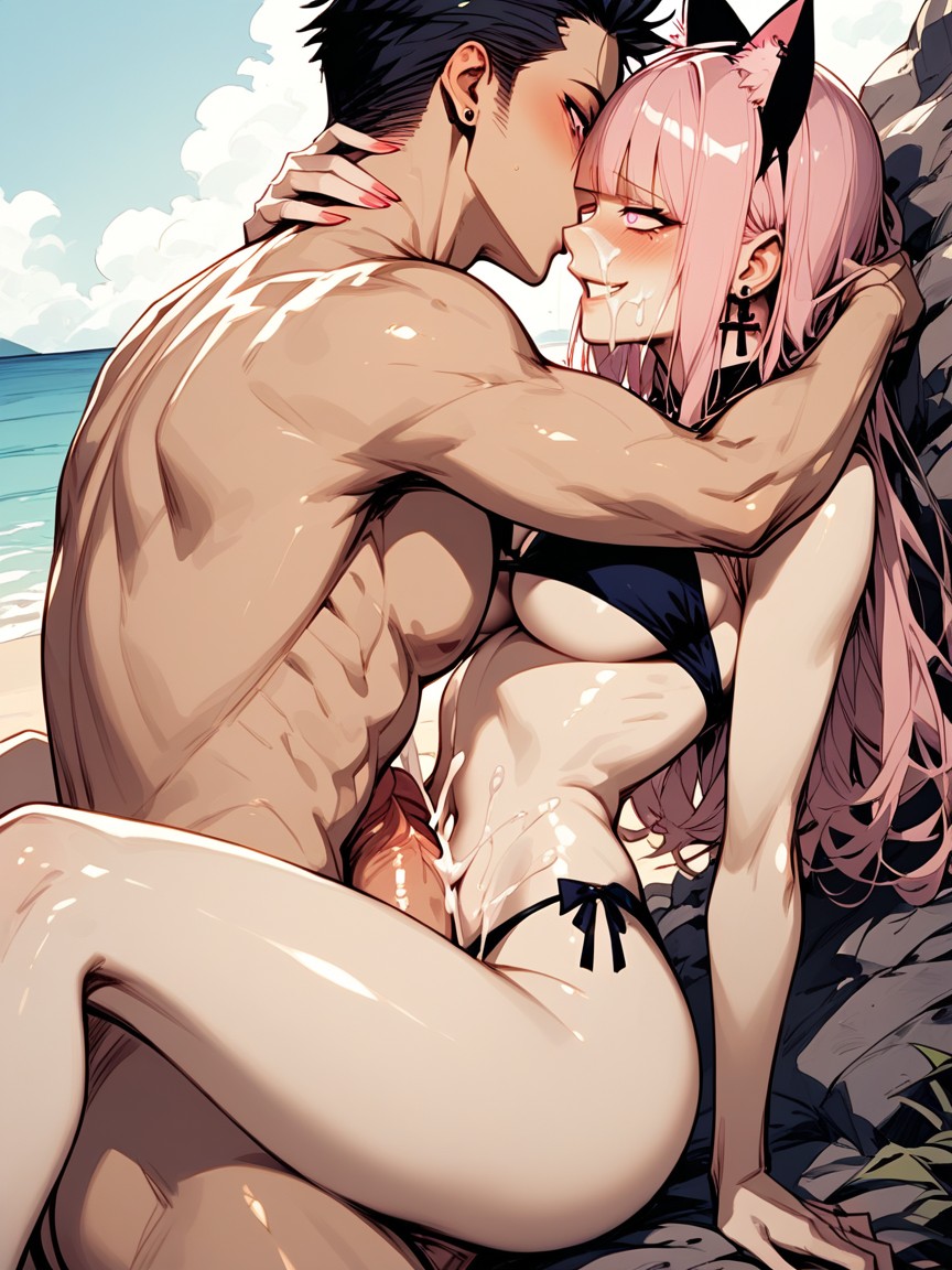 Pressing Cock Into Ass, ありえないほど長いハイパーペニス, Happy ヘンタイAIポルノ