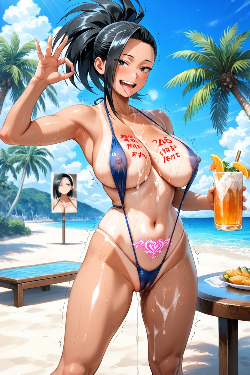 High Ponytail, Black Hair, Looking At Viewer AI黄漫