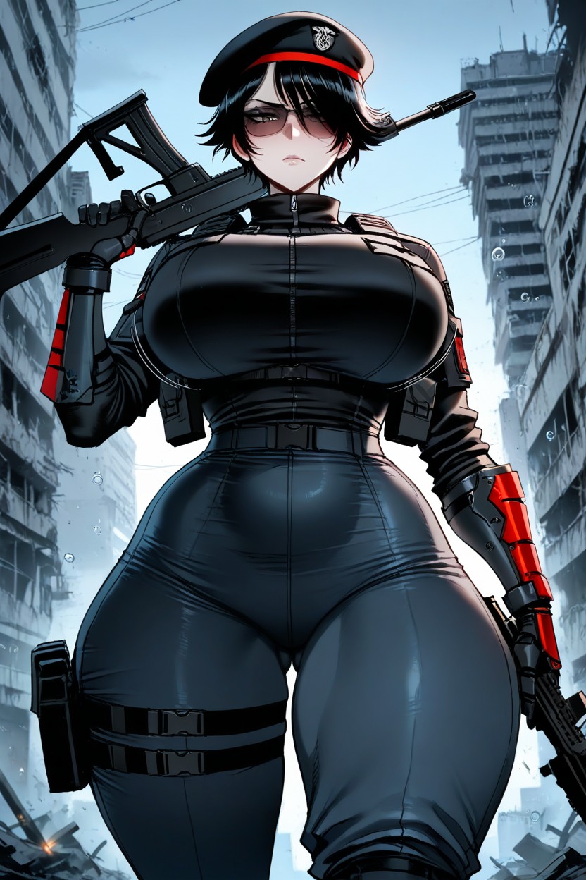 Bubble Ass, Black Tactical Shirt, Ultra Sexy Hentai AI Porn