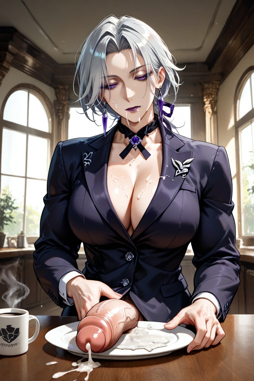 Detailed Face, 筋肉質, Hand On Penis ヘンタイAIポルノ