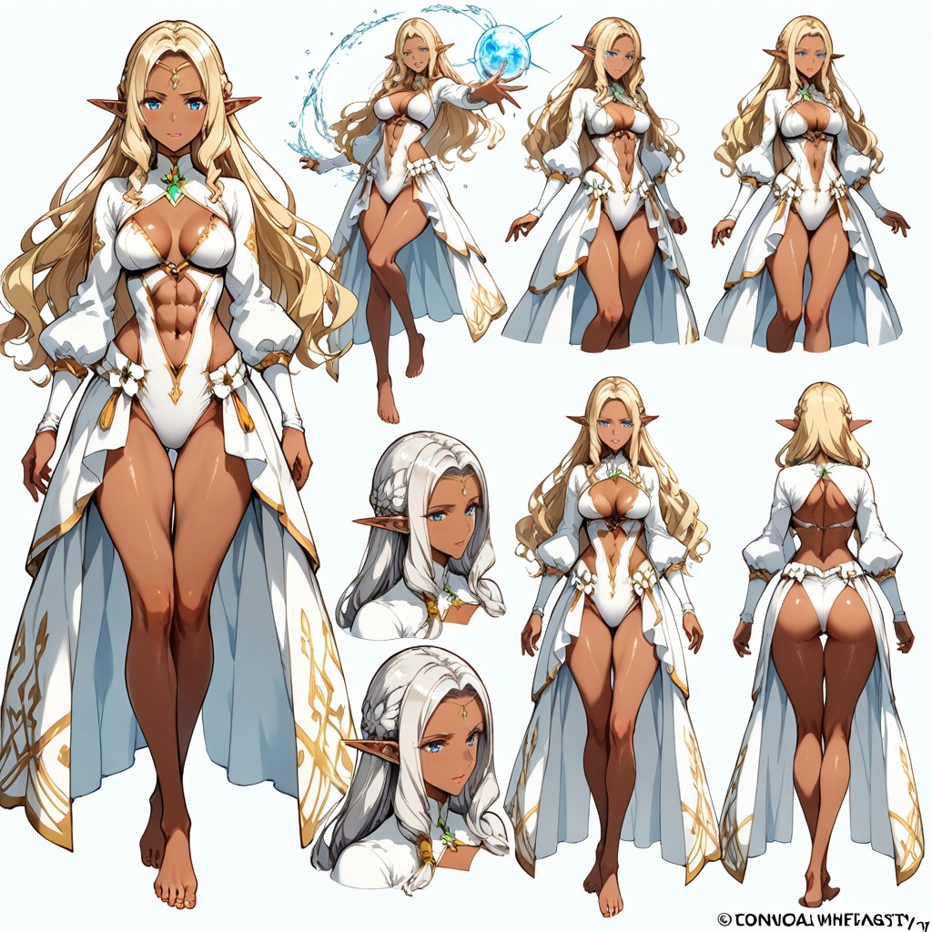 Dark Skin Elf, Same Character Proportions And Outfits, Diving Porno IA Hentai
