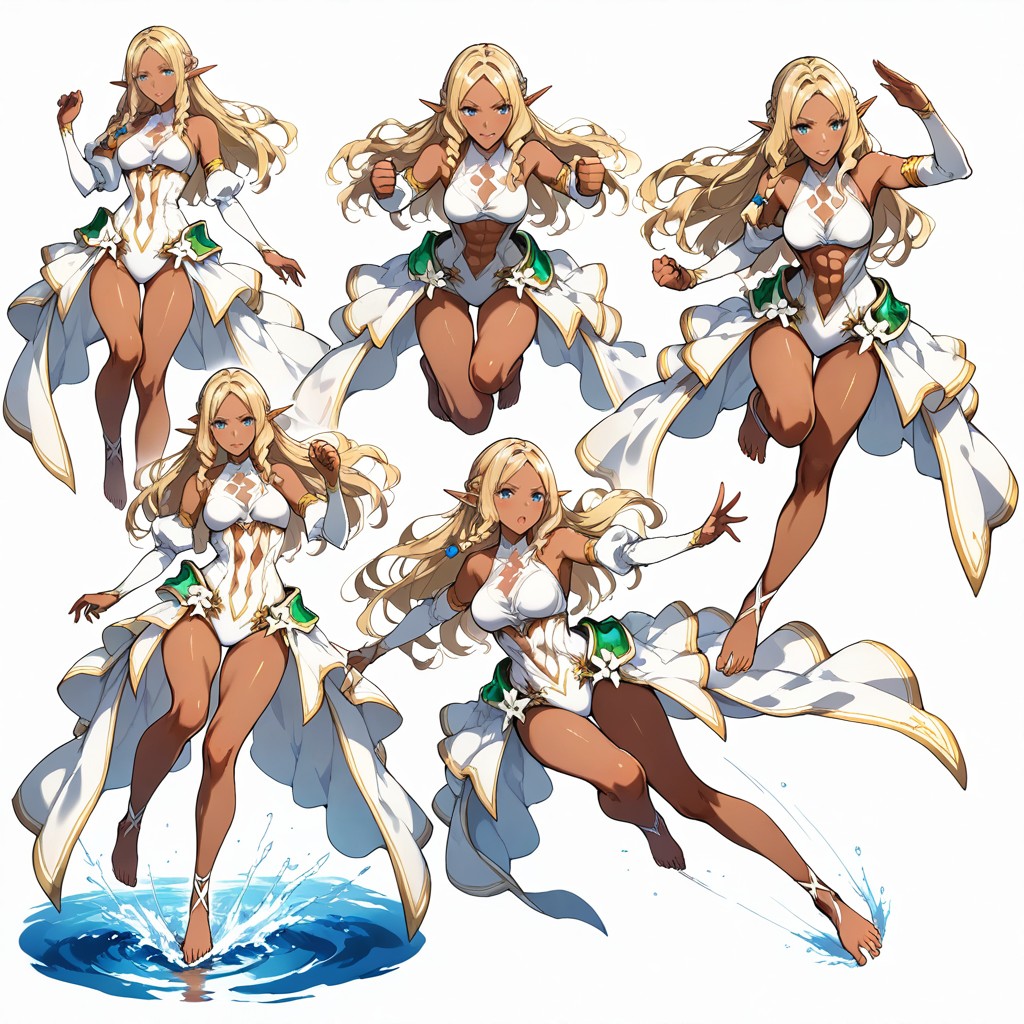 Same Character Proportions And Outfits, Canonical White Fantasy Outfit, Muted Colors 헨타이 AI 포르노